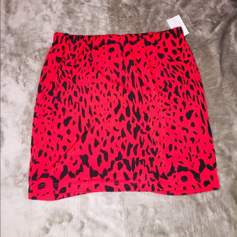 Red mini skirt